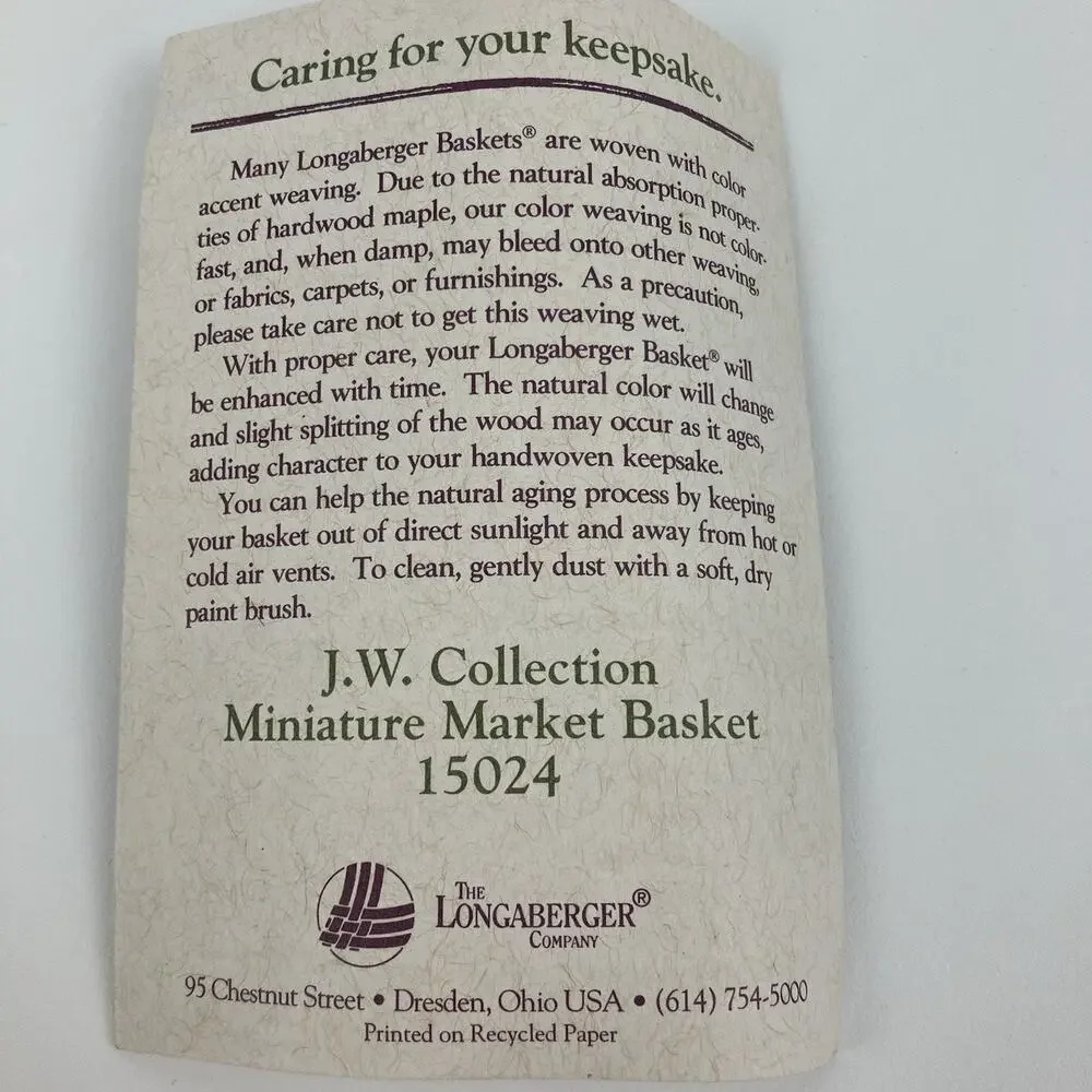 Longaberger includes basket